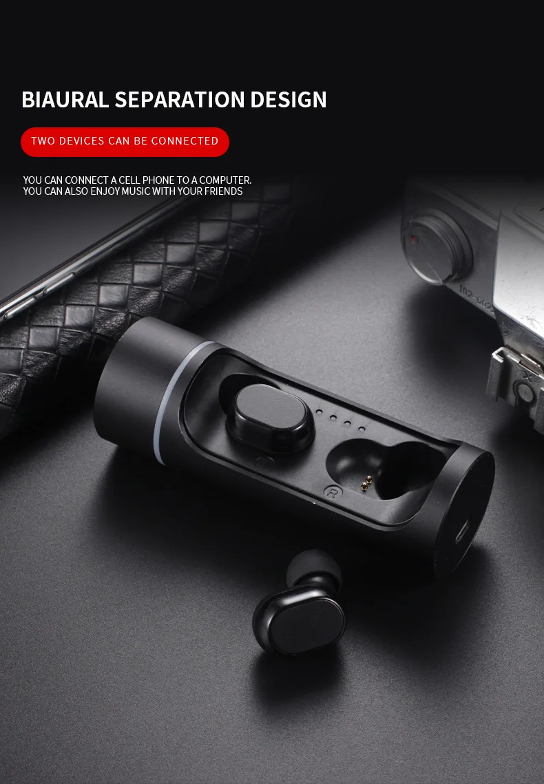 Dianxien K1C Bluetooth 5,0 Беспроводная бинауральная TWS bluetooth-гарнитура бинауральная Спортивная мини-гарнитура для подавления шума в уши