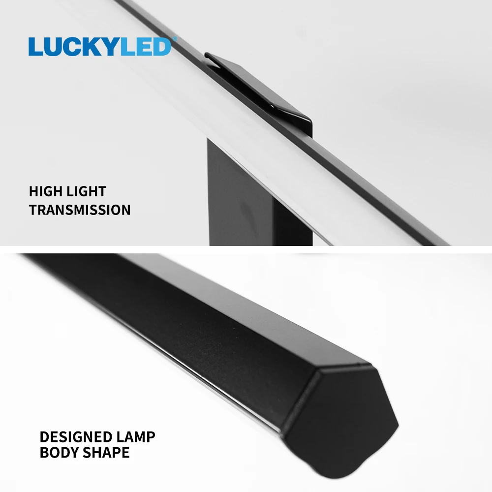 LUCKYLED 벽 램프, 욕실 블랙 220V 110V, 현대 거울 벽 조명 기구, 빈티지 실내 침실 거실 벽 스콘스