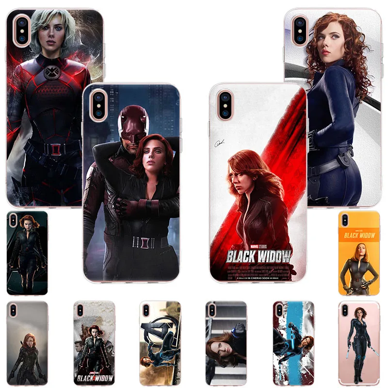 

SOFT TPU clear Silicone Phone Case for iphone 11 11Pro XSMax X XR 7 8 6s Plus 5 se Black widow avengers scarlett johansson cover