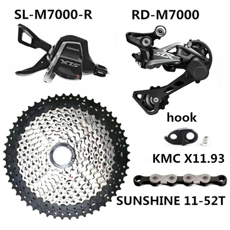 SHIMANO SLX SL-M7000 горный велосипед 11 скоростей RD-M7000 SUNSHINE 11 скоростей 11-46 т/50 т/52 т маховик KMC 11 скоростей цепи переключения - Цвет: Right 52T Kit