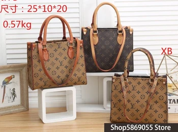 

Luxury Leather Handbags Women Bags Louis Vuitton LV- Designer Brand Women's Shoulder Bags Large Capacity Ladies Hand Bags L356