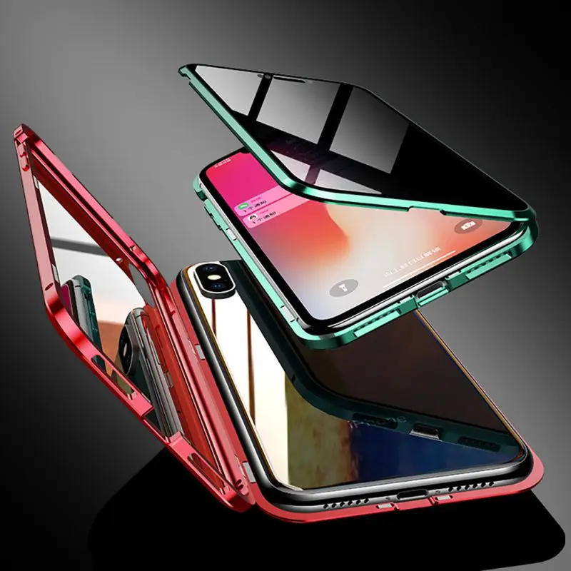 Anti-peeping Magnetic Tempered Glass Screen Protector Bumper for iPhone 7/8 Plus X/XS/XR/XS Max for iPhone 11/11Pro/11 Pro Max
