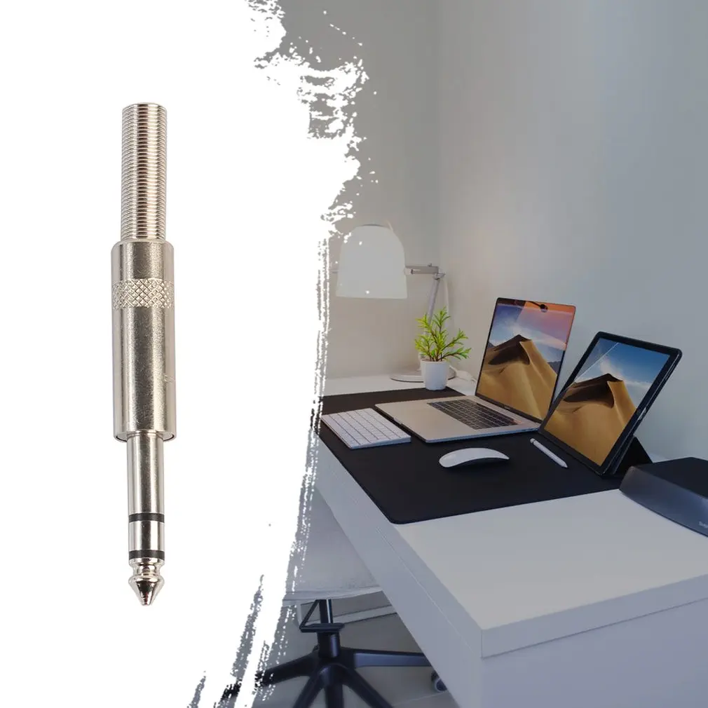 

6.35MM Stereo Plug Plug Connector Male Audio Plug Welding Head Stereo Dual Headphone Jack With Spring Connetor