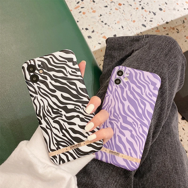 Luxury brand Sexy zebra leopard soft silicon phone case for apple iphone 7 8 plus 11 Pro X XS XR MAX 12 MiNi SE 2020 back cover best iphone 8 case