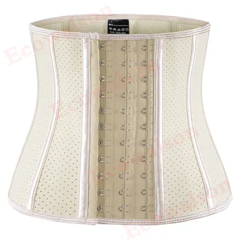 

Women Slimming underwear Latex waist Trainer 25 steel bones Short Torso waist trainer Corset 25CM Body Shaper Girdle Bustier