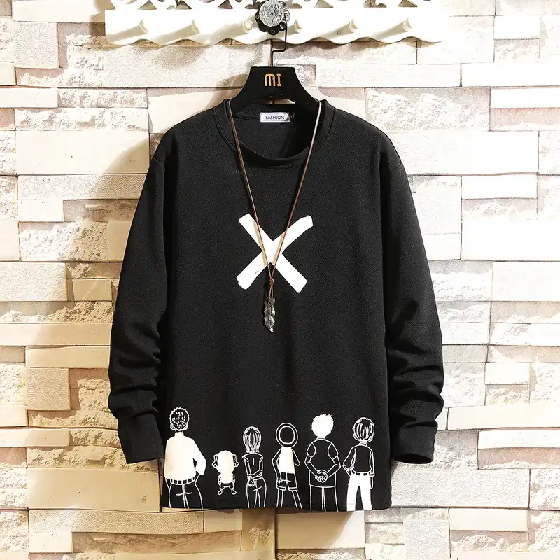 秋春黒 白tシャツトップtシャツクラシックスタイルブランドファッション服オーバーサイズm 5xl Oネック長袖tシャツメンズ Tシャツ Aliexpress