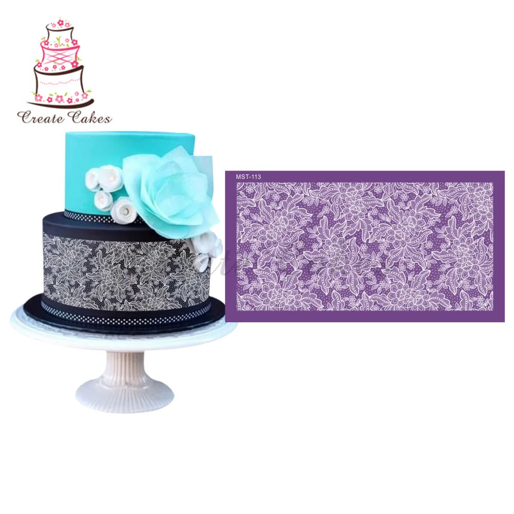 Flower Lace Cake Stencil Mesh Stencils For Wedding Border Fondant Mould Decorating Tool Mold | Дом и сад