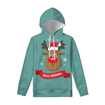 

Cartoon Santa Reindeer Print Men and Women Hip Hop Funny Autumn Streetwear Hoodies Hip Hop Couples Software Hoodies New Arrival