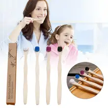 4 шт./компл. бамбука Зубная щётка круглый конец к окружающей среде содружественное Уход за полостью рта Зубная щётка с бамбуковой ручкой зубные щетки с мягкой щетиной для жениха Зубная щётка