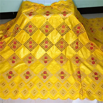 

5 yards New arrival african Bazin riche fabric with beads embroidery lace / bazin riche dress material Nigerian 2L073102