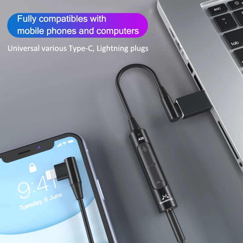 SoundMAGIC A30 Portable HiFi Amplifier USB DAC Type C to 3 5mm Headphone Amplifier Adapter for Android Phones