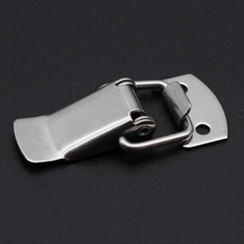 

10PCS/Set Set Stainless Steel Metal Spring Loaded Locking Locks 4.76Cm Length Latch Catch Clasp Hasp Door Buckle