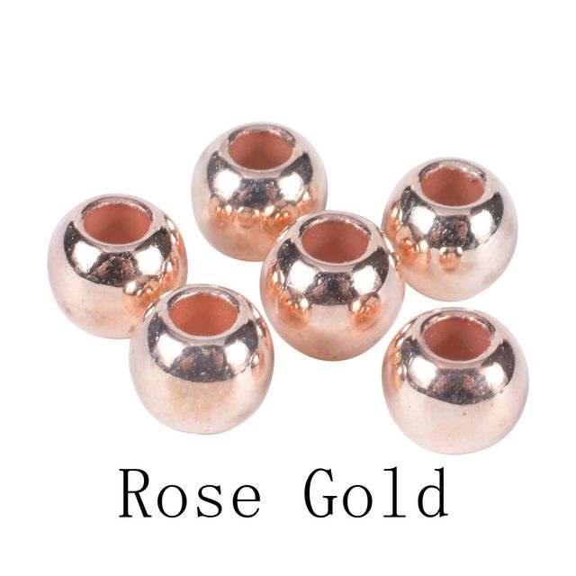Dia 4 6 8 10 12mm Gold Silver Diy Beads Accessories Big Large Hole CCB Spacer Loose Beads For Jewelry Making