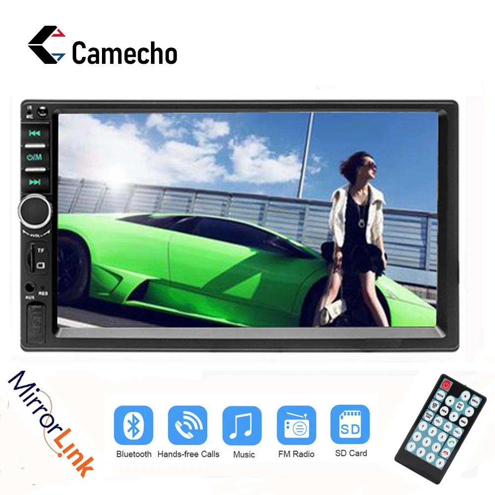 Camecho 2 din Авторадио Bluetooth Mirrorlink автомобильный стерео 7 &quotHD MP5 авто мультимедийный