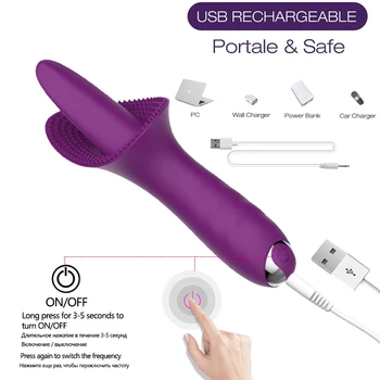 Innovative 10 Speed Vibration Quiet G-spot Tongue Clitoris Stimulator Mini Vibrating Sex Toys for Women Rechargeable Erotic Toys 2