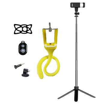

1 Set Flexible Selfie Stick Monopod Tripod Holder for Iphone & 1 Set Selfie Stick Tripod Extendable Phone Holder