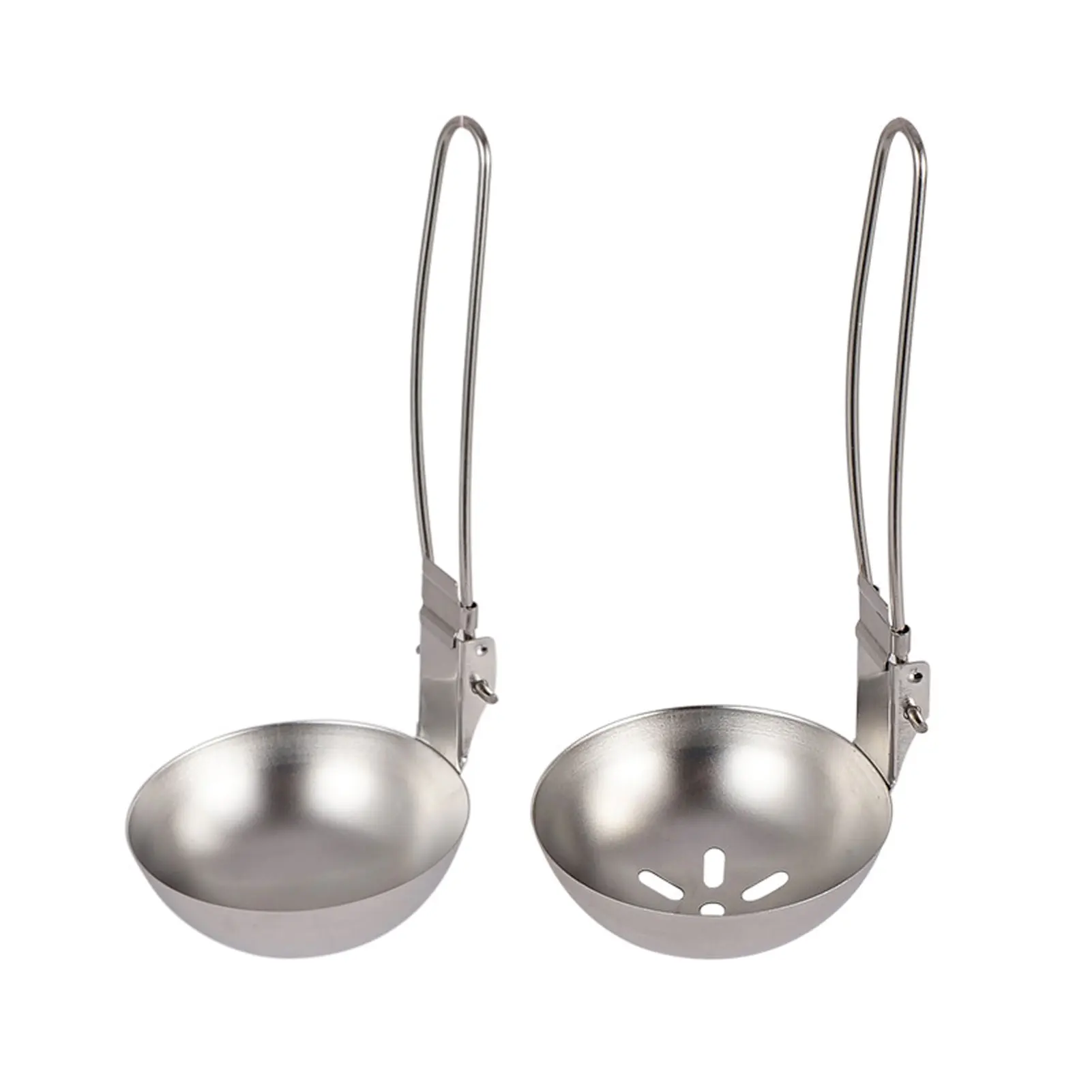 Outdoor Foldable Spoon Picnic Camping Stainless Steel Dinnerware Cooking Tableware Soup Ladle Slotted With Folding Handle | Спорт и