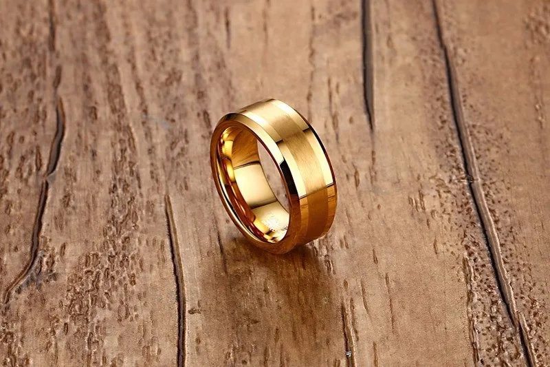 Мужские кольца s, 8 мм, вольфрам, карбид, Золотое кольцо на палец для мужчин, обручальные кольца, удобные, подходят, модные ювелирные изделия anillos anel