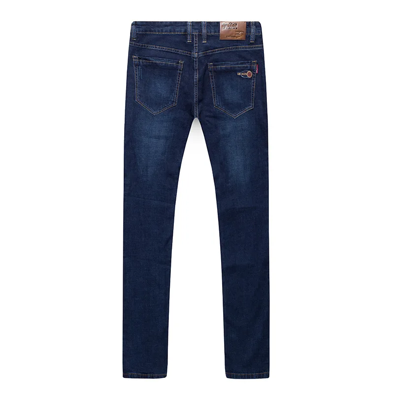 Классические джинсы для мужчин, весна-осень, большие размеры, мужские высококачественные эластичные синие джинсовые штаны, прямые Стрейчевые мешковатые брюки, 44, 46, 48 - Цвет: Синий