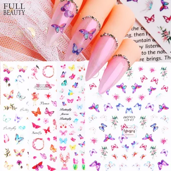 

1pcs Mixed Butterfly Nail Stickers Flower Transfer Nails Decal Summer Colorful Nail Art Stickers 3D Manicure Tips CHCA671-674