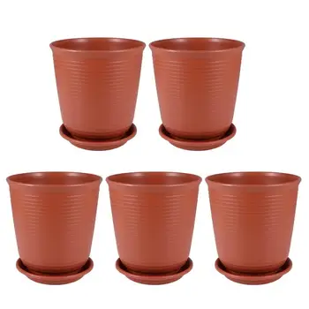 

5Pcs Household Flower Pot Plant Pot Macetas Garden Accessories Planter Practical Sturdy Prime Storage Pot For Decor Office