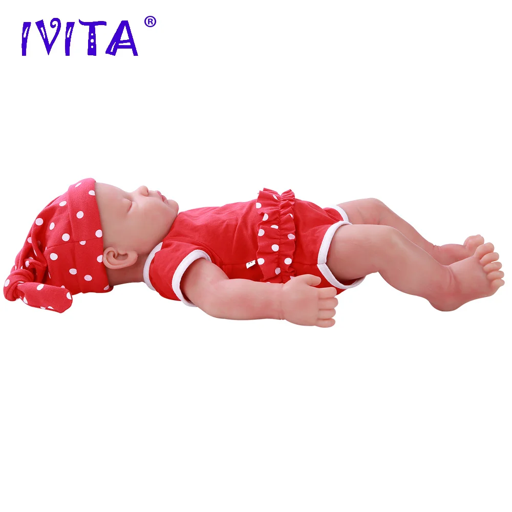 IVITA WG1510 47см 3.67кг Реалистичная силиконовая реборн кукла игрушка с закрытыми