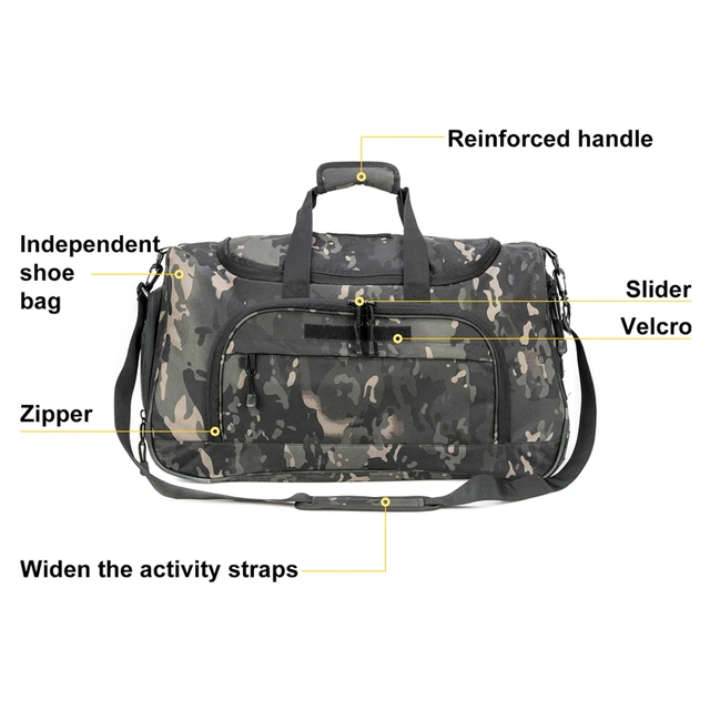 50L Or 60L Large Capacity Waterproof Gym bag Men Sports Travel Bags Military Tactical Duffle Luggage