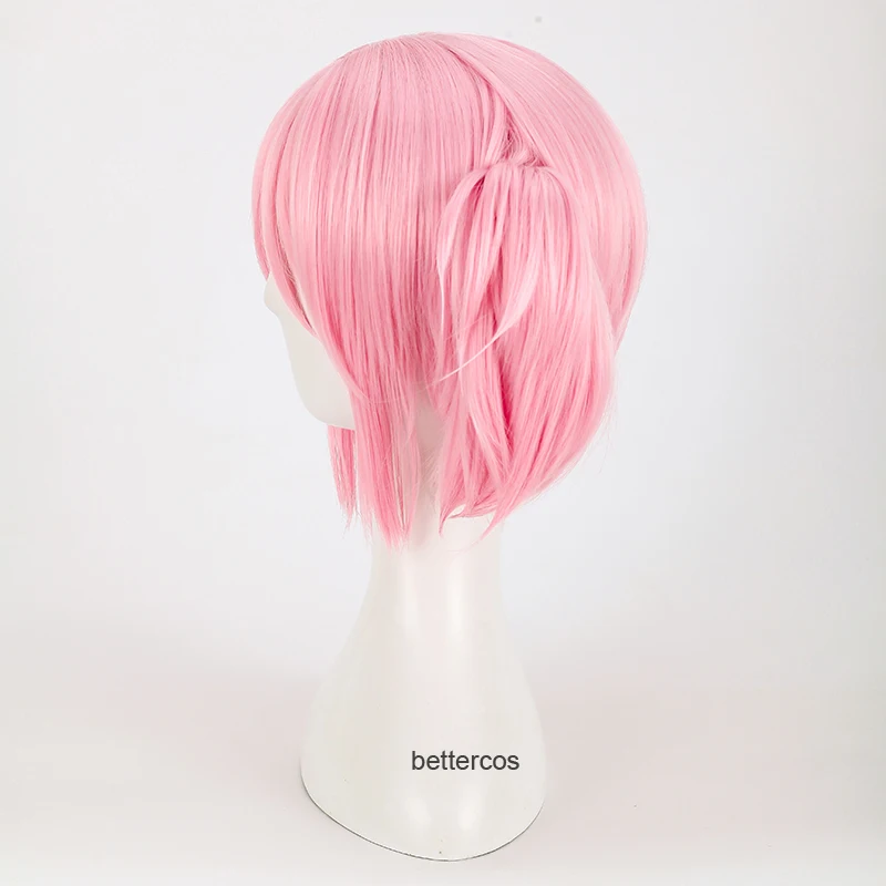 Puella Magi Madoka Magica Madoka Kaname Cosplay Wigs Pink Short 2 Clip Ponytails Heat Resistant Synthetic Hair Wig + Wig Cap anime halloween costumes
