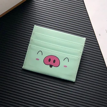 

2019 Cute Sweet Pig Design Card Cover High Quality Thin Bank Credit Card Holder Bags Student ID Bus Cards Case Mini Coin Purse