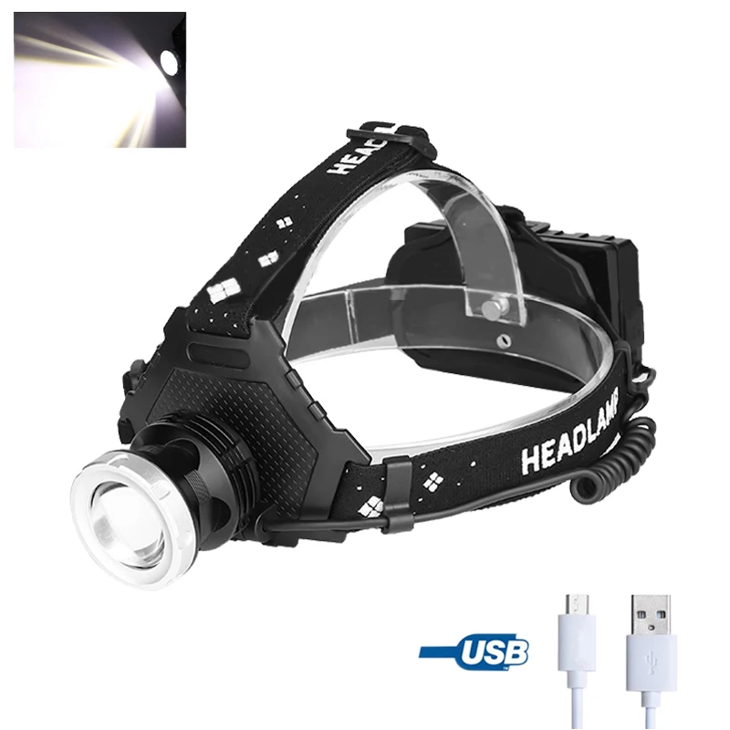

Powerful 1500 lm XHP50 Led Headlamp Headlight Zoom Head Lamp Flashlight Torch 18650 battery USB Rechargeable Lantern