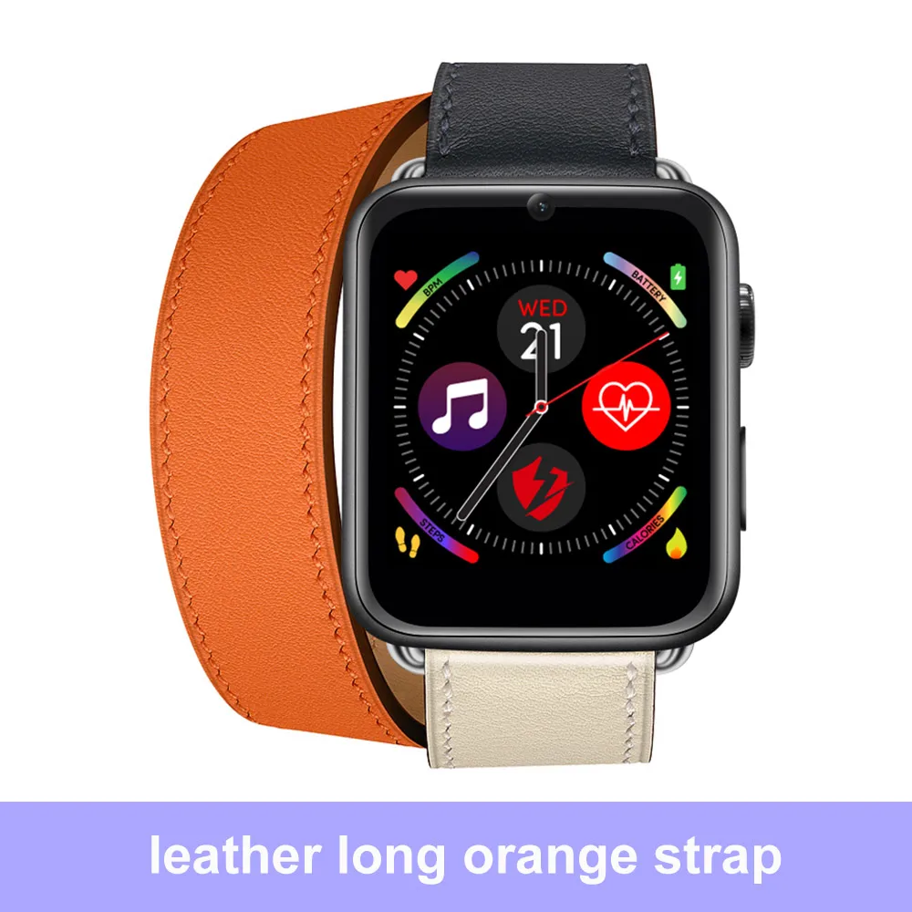 leather long strap LEMFO LEM10 Смарт-часы аксессуары зарядный кабель протектор экрана кожаный ремешок замена экрана для LEM 10 - Цвет: leather long strap