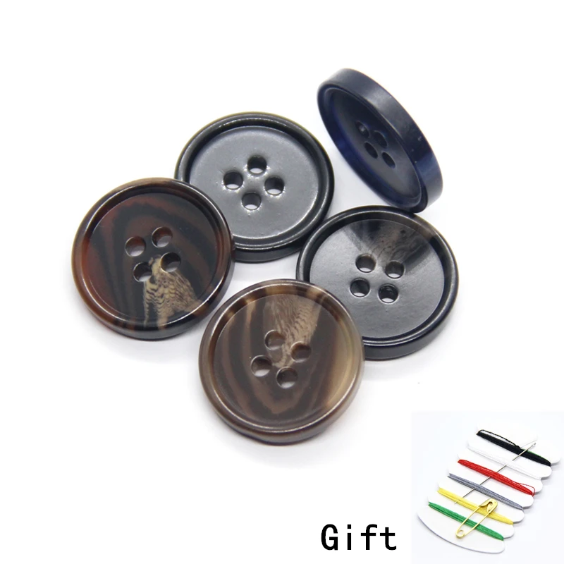 

15-25mm Imitation Horn Coat Black Buttons For Clothing Mens Suit Sweater Classical Decor Handmade DIY Accessories Wholesale