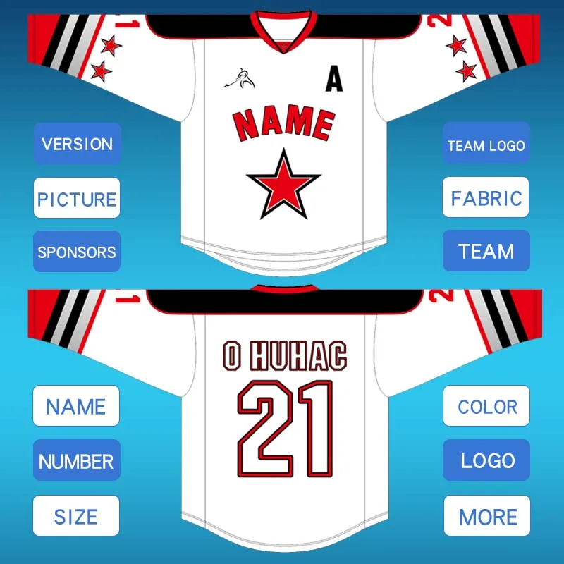 DIY Custom-made ice hockey jersey with long sleeves comfortable and fashion