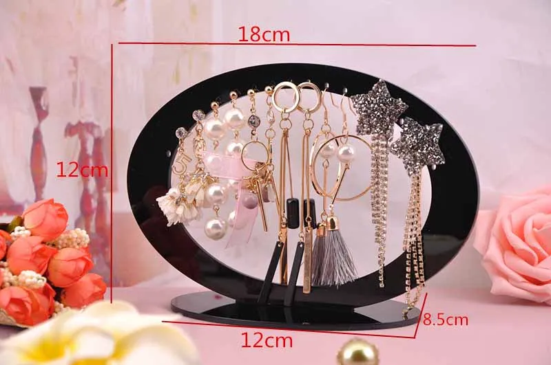 Fashion Acrylic Earring Display Necklace Stand Shelf Earring Holder Jewelry Organizer Necklace Showing Stand Earring Case