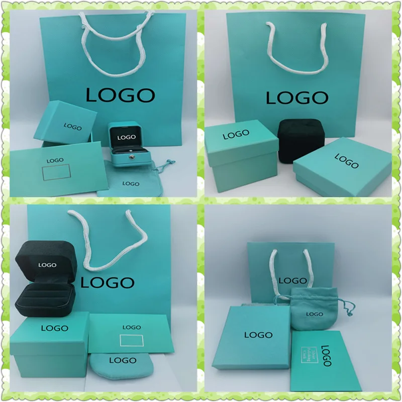 

SHINETUNG Original 100% Manufacturers Custom Jewelry Box Earrings Ring Bracelet Necklace Box Has 1:1 Logo Craft Gift Box