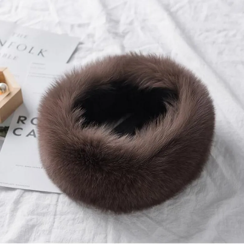 FXFURS, новинка, корейский стиль, женские зимние шарфы из лисьего меха, натуральный мех, с магнитом, легко носить,, воротник из лисьего меха, шарф, кольцо - Цвет: coffee