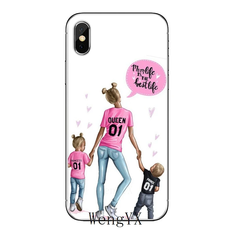 Супер мама для мамы и девочки принцесса для samsung Galaxy A10 A30 A40 A50 A60 A70 huawei P30 lite pro P Smart Y6 мягкий чехол