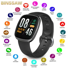 BINSSAW Women Smart Watches IP67 Waterproof Heart Rate Wristband Fitness Tracker Sports Wrist Watch Men Smartwatch IOS Android