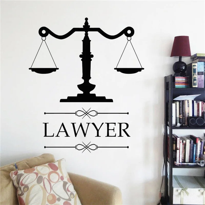 Виниловая наклейка на стену с логотипом фирмы Law Firm для персонализации название
