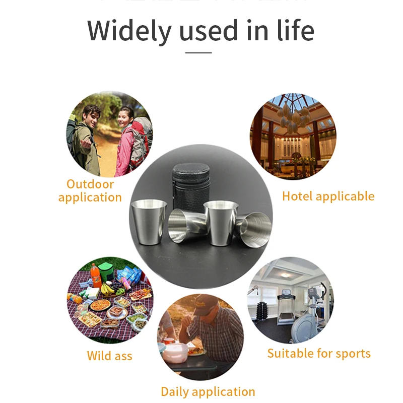 Чашка Питьевая из нержавеющей стали портативная Экологически чистая безопасная