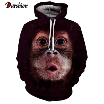 

Men's Hoodies Sweatshirt Men Funny 3D Orangutan Fashion Brand Plus Size XXS-4XL Animal Printed Hoodie For Male Unisex Pullovers