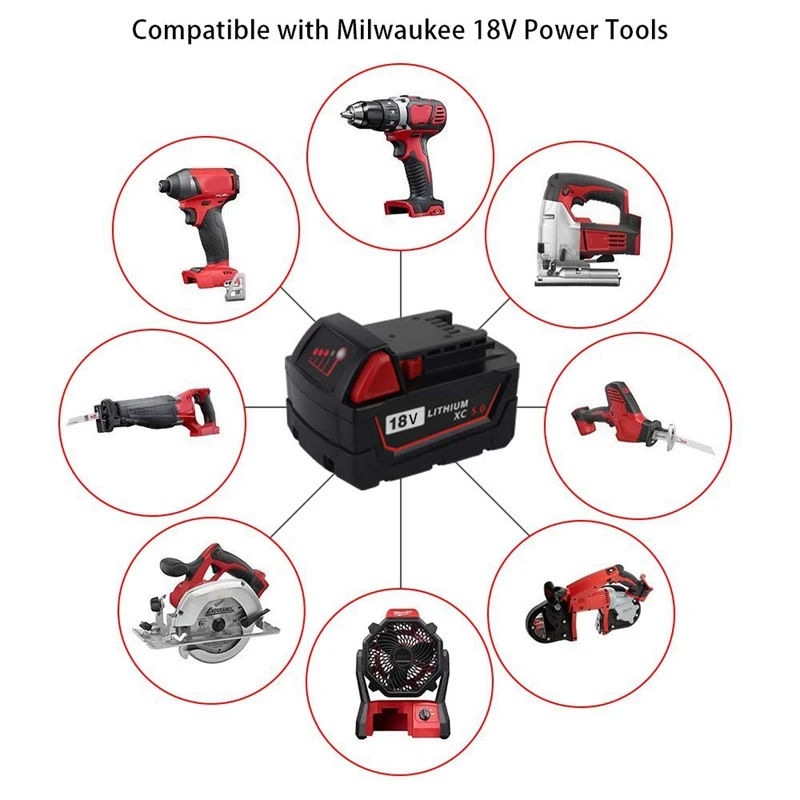 5.0Ah M18 литий-ионная аккумуляторная батарея для Milwaukee 18V беспроводные электроинструменты