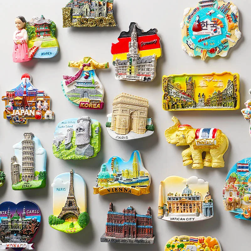Magnetic Stickers Refrigerator World Tourist Souvenirs Travel fridge magnets France Paris Japan Prague Thailand Germany Italy magnetic fridge magnets magnetic sticker magnetic fridge stickers