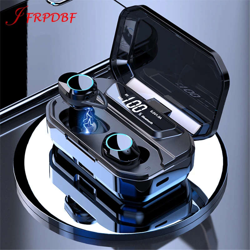 G02 TWS 5.0 Bluetooth 6D Stereo Earphone Wireless Earbud Stereo Headset 3300mAh LED Smart Power Bank Phone Holder elari nanopods