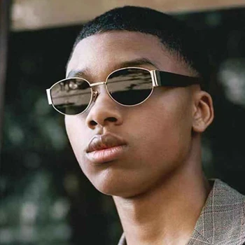 

2020 New Brown Oval Sunglasses For Men Women Fashion Trend Classic Retro Small Frame Hip Hop Bar Bungee Preferred Sunglasses
