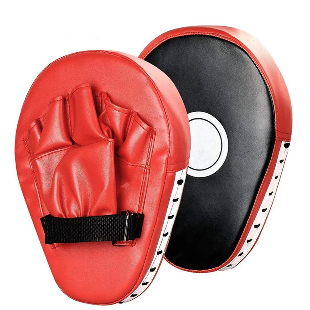 Gant de frappe de boxe en cuir PU mousse épaisse coussinet de cible de mise  au point incurvé Kickboxing Muay Thai coussins de main d'entraînement de  karaté 