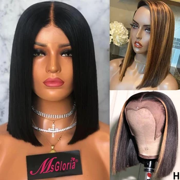 

Honey Blonde 13x6 Lace Front Human Hair Wigs For Women Ombre Colored Highlight Wig Pre Plucked Brazlian Remy Bob Lace Front Wigs