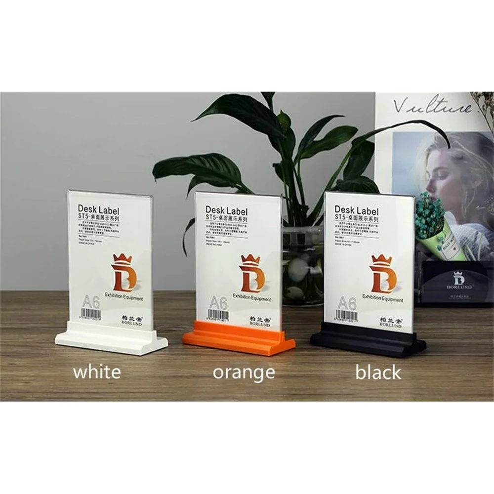 Acrylic T-shaped Table Card Desktop Billboard Tag Price List Menu Display Poster Picture Frame