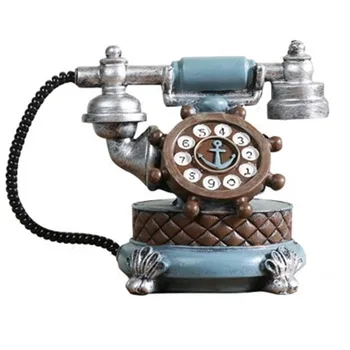 

New Creative European-style Living Room Bedroom Home Decoration Ornament Telephone Resin Crafts American Retro Wine Cabinet