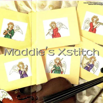

CD103 14ct Cross Stitch Kit Card Package Greeting Card Needlework Counted Cross-Stitching Kits Christmas Gift Musical Angels